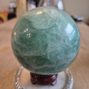 Natural Fluorite Crystal Orb Sphere New #2